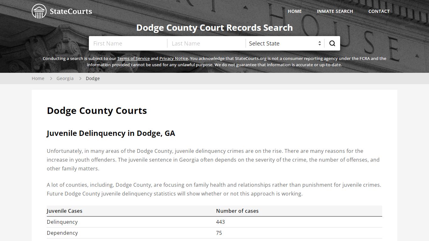 Dodge County, GA Courts - Records & Cases - StateCourts