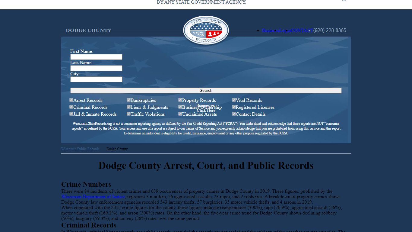 Dodge County Arrest, Court, and Public Records